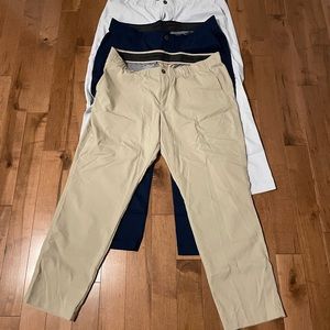 Lot of 3 Under Armor tapered golf pants. Size 40 x 30.